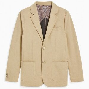 Italian Tan Knit Fully Deconstructed Blazer by Gionfriddo